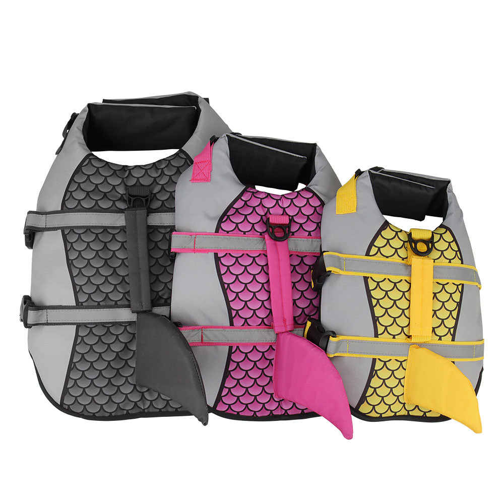 Dog Life Jacket Vest for Swimming - Shark Design Pet Swimwear and Harness for Summer Safety