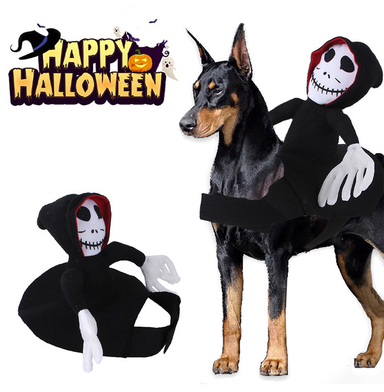 Grim Reaper Riding Costume for Dogs – Halloween Cosplay