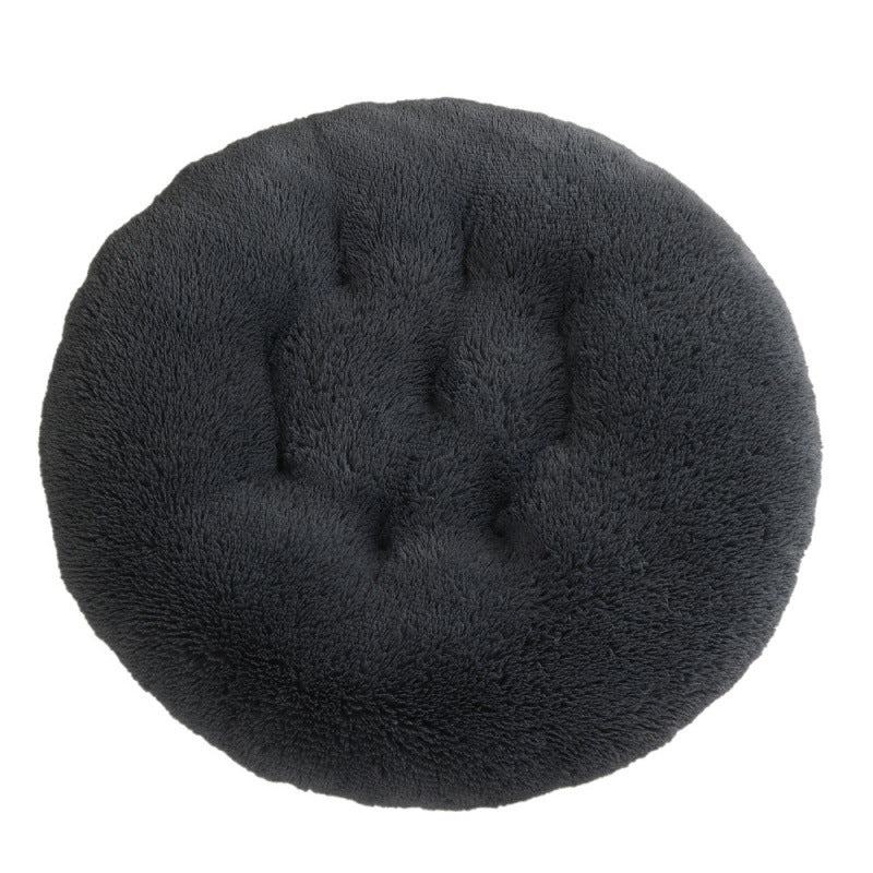Plush Donut Pet Bed – Round Warm Sleeping Mat