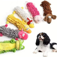 Durable Pet Dog Plush Toy for Small Breeds - Animal Shape Squeaky Chew Cleaning Toy