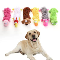 Durable Pet Dog Plush Toy for Small Breeds - Animal Shape Squeaky Chew Cleaning Toy