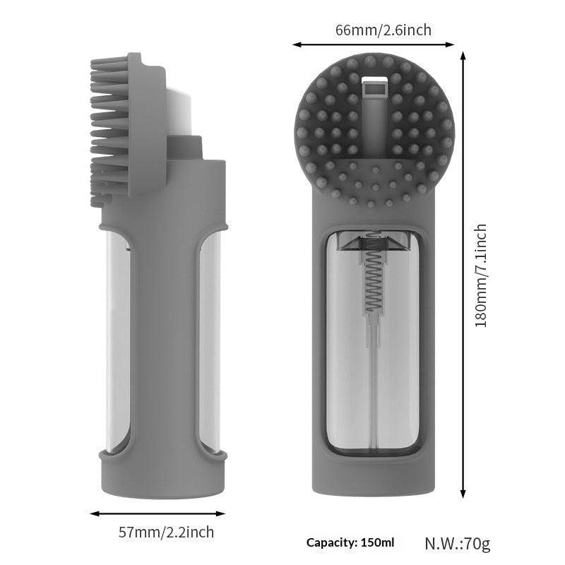 2-in-1 Pet Bath Brush with Soap Dispenser