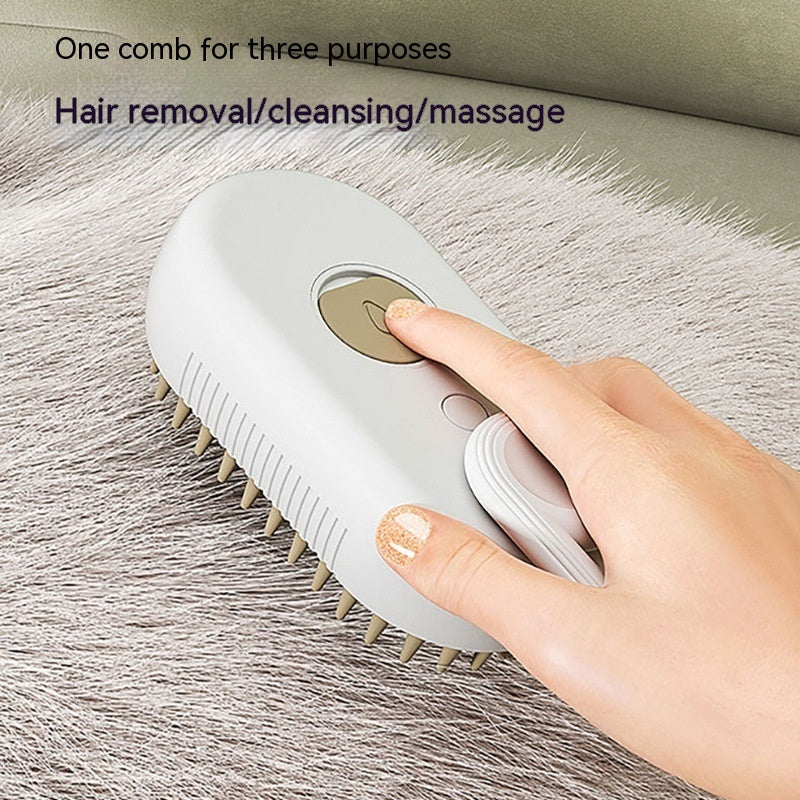 Steamy Cat & Dog Brush 3-in-1 – Electric Spray Comb