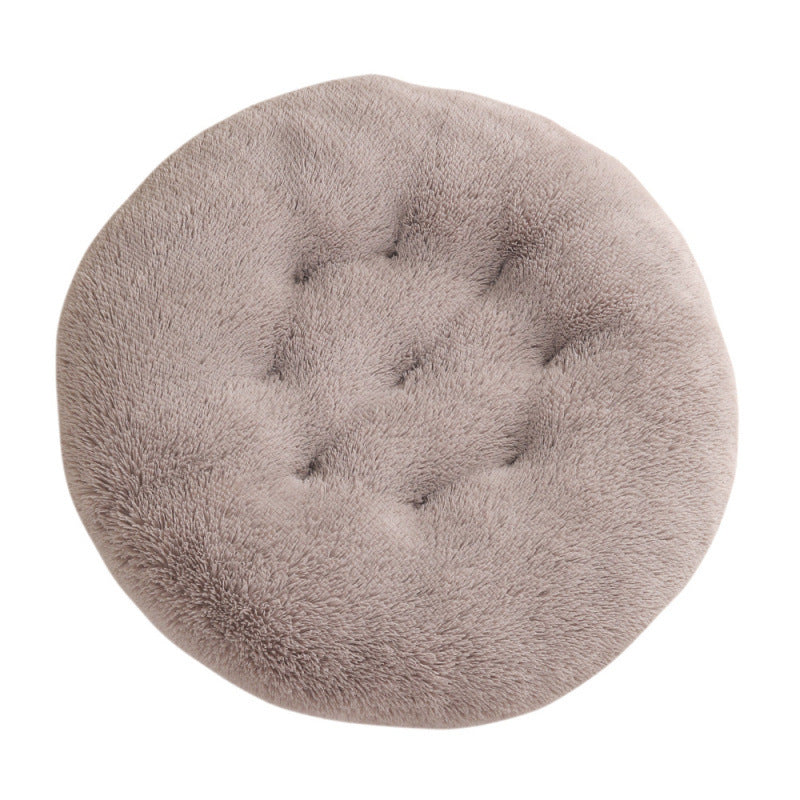 Plush Donut Pet Bed – Round Warm Sleeping Mat
