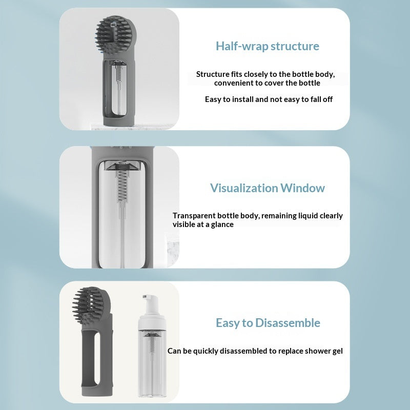 2-in-1 Pet Bath Brush with Soap Dispenser