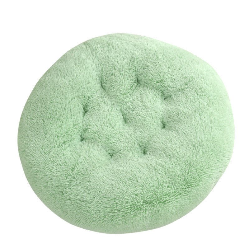 Plush Donut Pet Bed – Round Warm Sleeping Mat