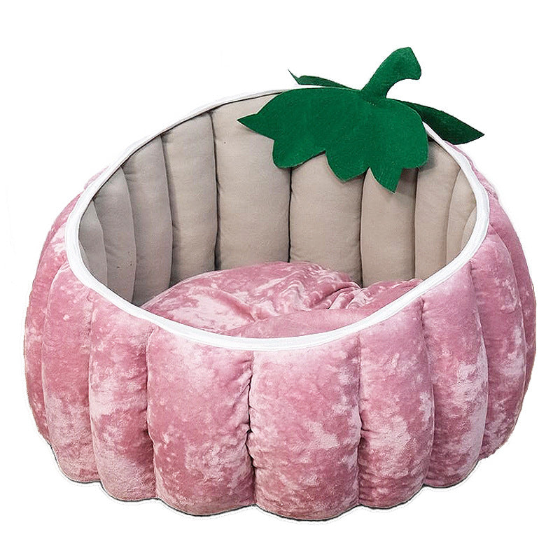 Pumpkin Cat Bed – Cozy Halloween Cave for Cats & Small Dogs