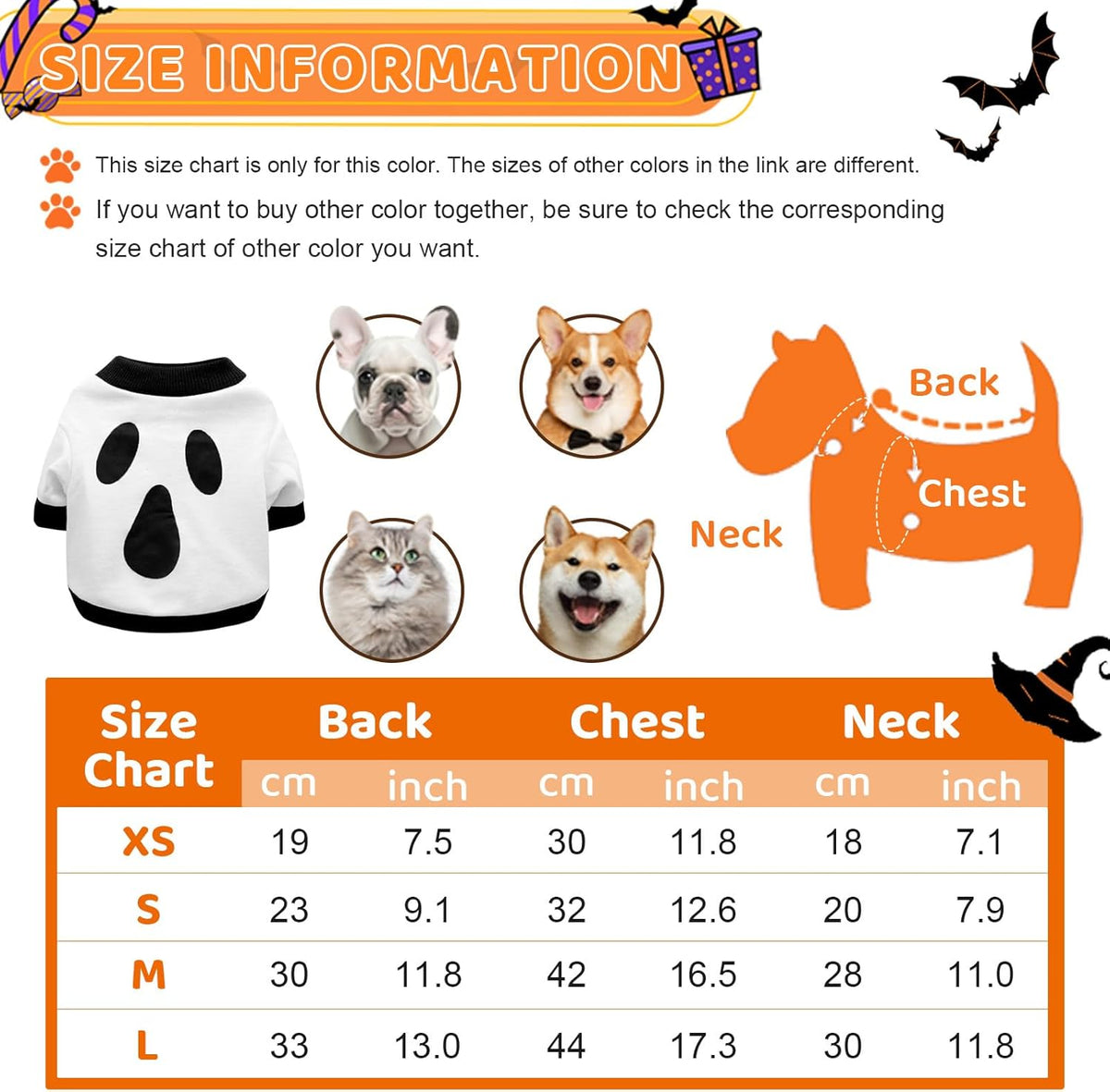 Skeleton or Ghost Sweatshirt for Dogs & Cats – Cotton