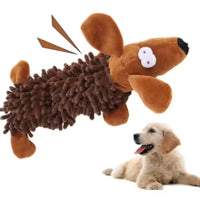 Durable Pet Dog Plush Toy for Small Breeds - Animal Shape Squeaky Chew Cleaning Toy