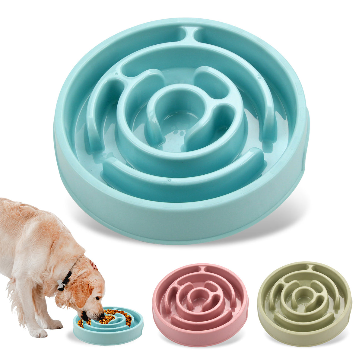 Slow Feeder Puzzle Dog Bowl – Silicone Anti-Choke
