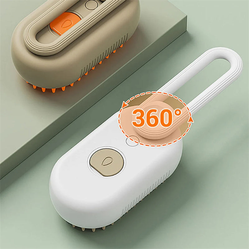 Steamy Cat & Dog Brush 3-in-1 – Electric Spray Comb