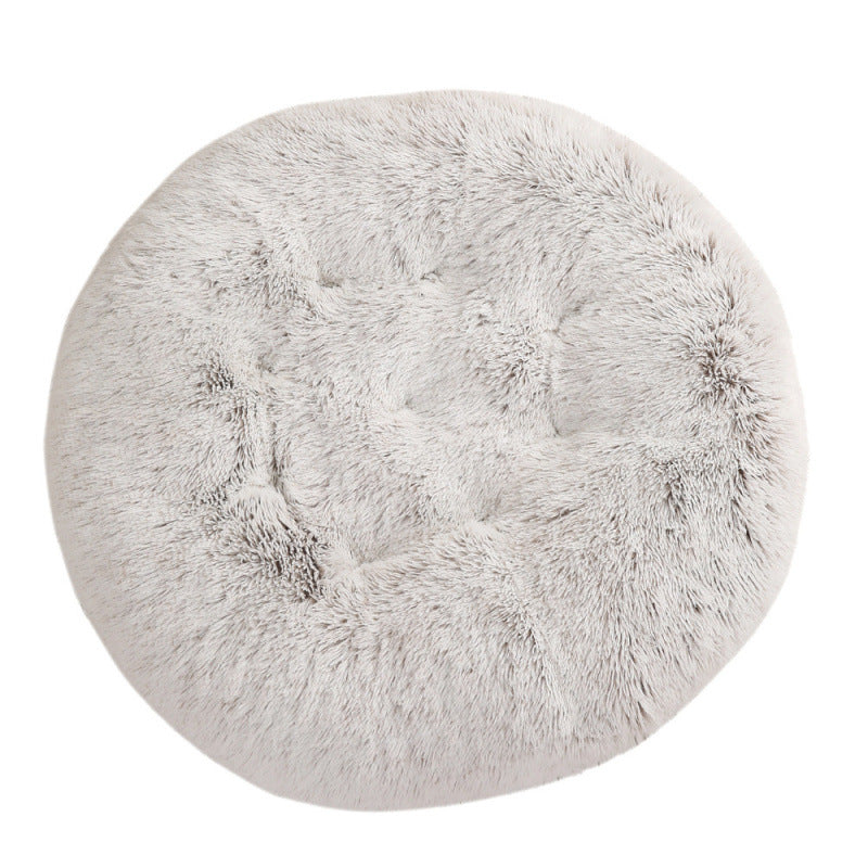Plush Donut Pet Bed – Round Warm Sleeping Mat