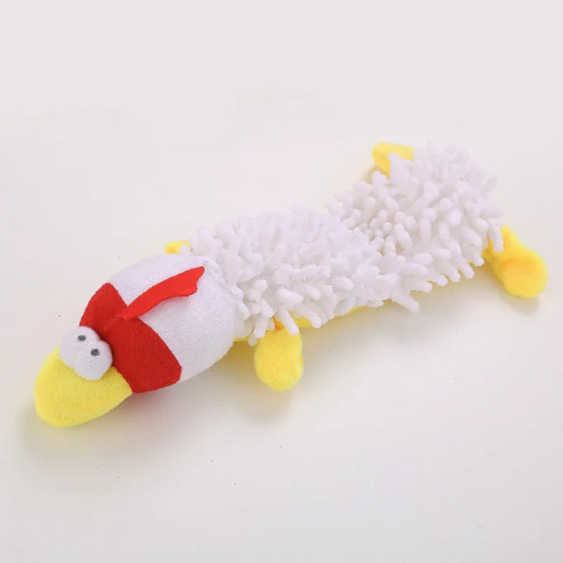 Durable Pet Dog Plush Toy for Small Breeds - Animal Shape Squeaky Chew Cleaning Toy