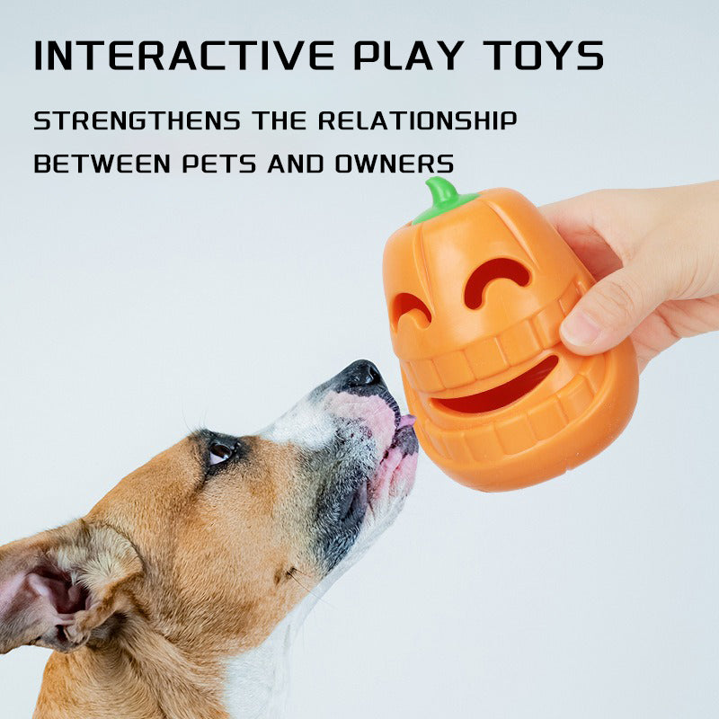 Pumpkin Treat-Dispensing Dog Toy – Slow Feeder Chew