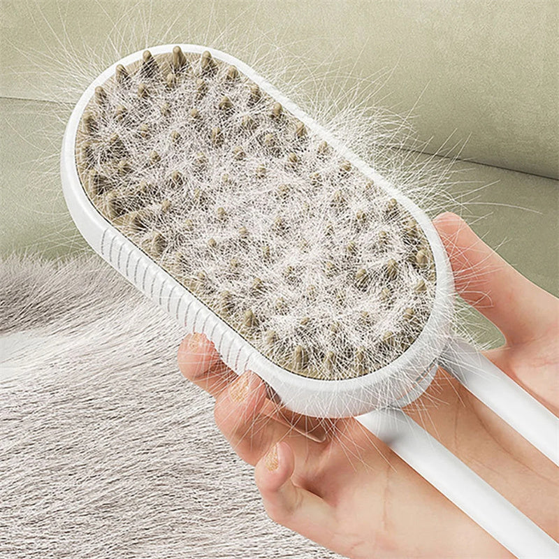 Steamy Cat & Dog Brush 3-in-1 – Electric Spray Comb