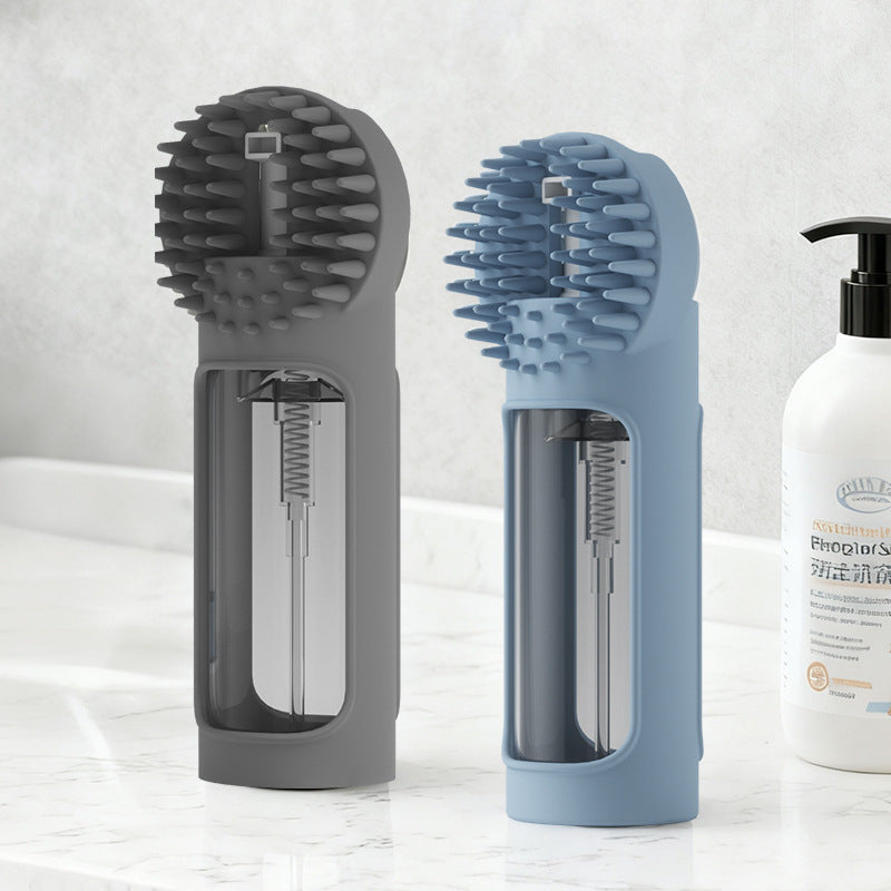 2-in-1 Pet Bath Brush with Soap Dispenser